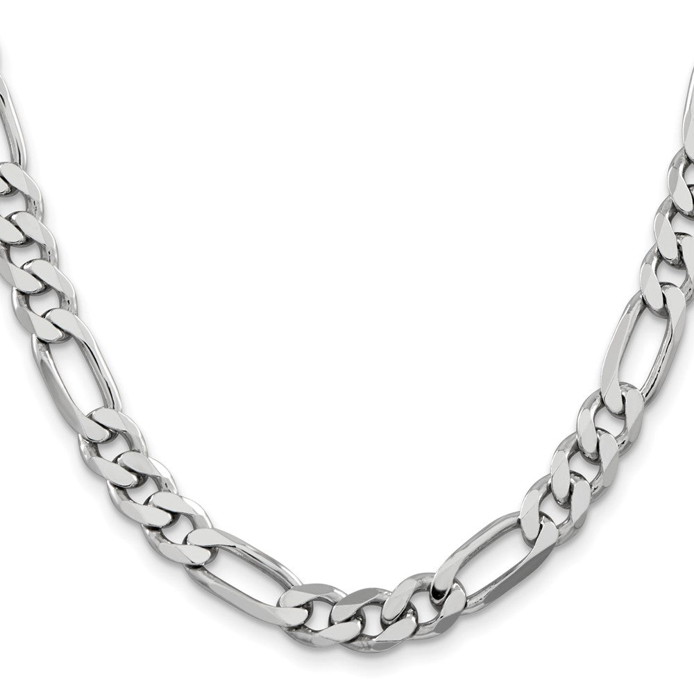 Buy Stylish Rhodium-Plated Sterling Silver Figaro Chain - 7.75mm, Affordable Luxury
