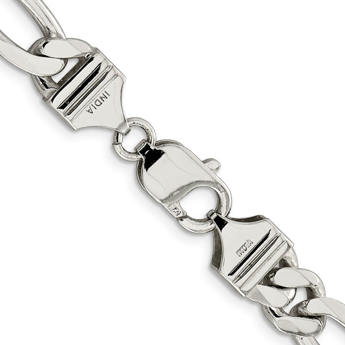 High-Quality 9mm Sterling Silver Figaro Chain - Stylish & Affordable Price!-3