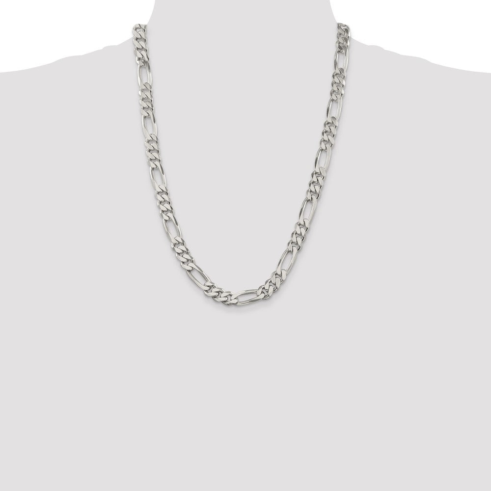 Buy Stylish 9mm Sterling Silver Figaro Chain - Luxury Design at Affordable Price