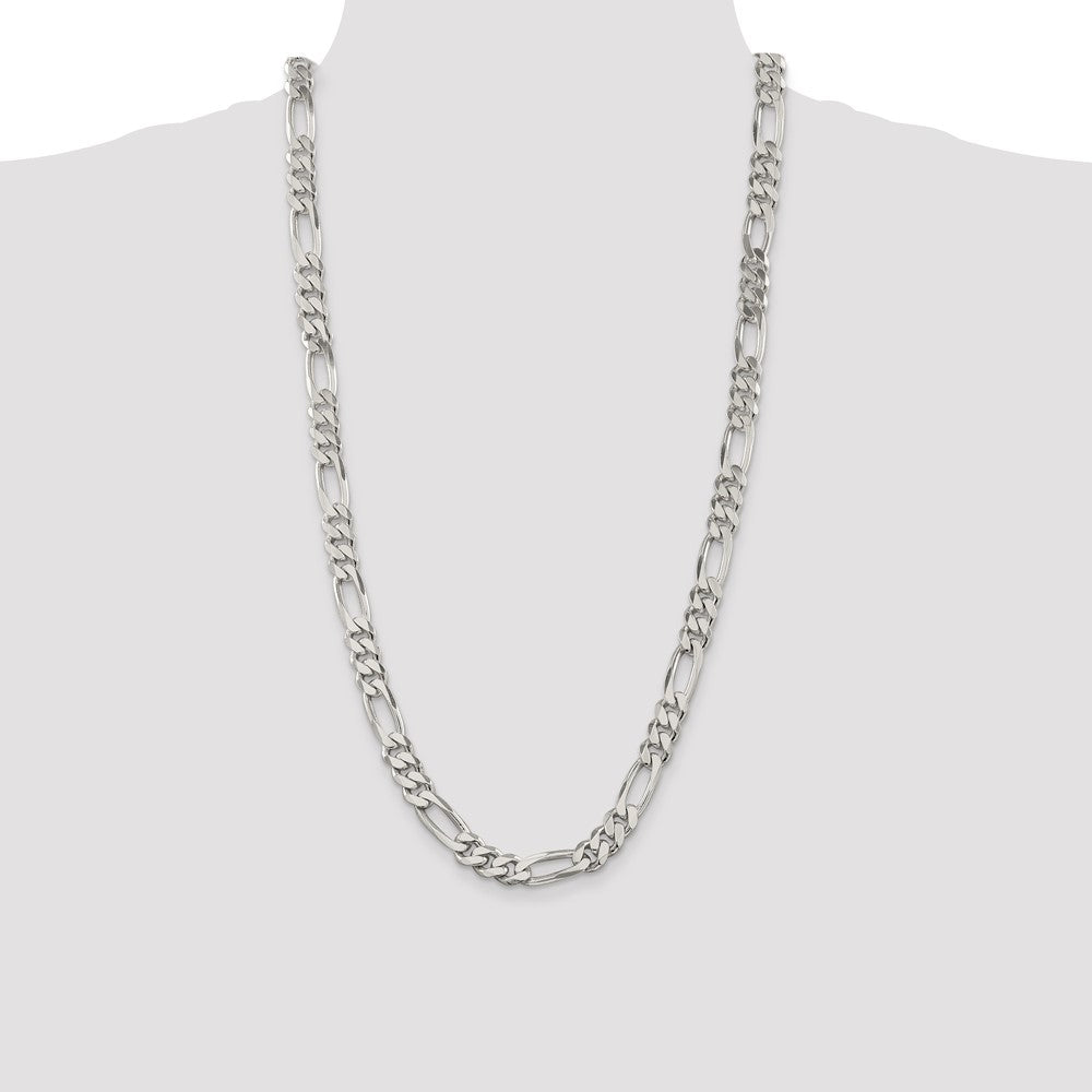 Buy Stylish 9mm Sterling Silver Figaro Chain - High-Quality Value!