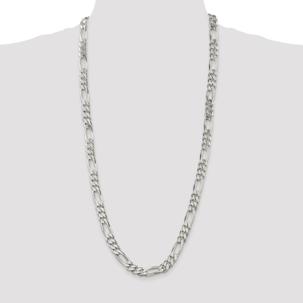 High-Quality 9mm Sterling Silver Figaro Chain - Stylish & Affordable Price!