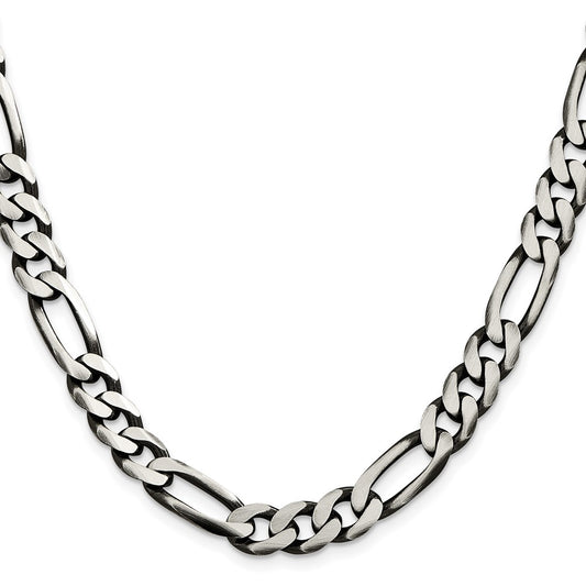 Buy Exclusive Antiqued Sterling Silver 9mm Figaro Chain - Stylish Value!