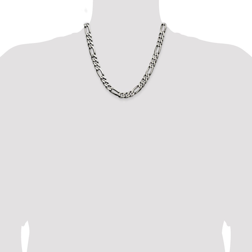 Buy Stylish Antiqued Sterling Silver 9mm Figaro Chain - Affordable Luxury!