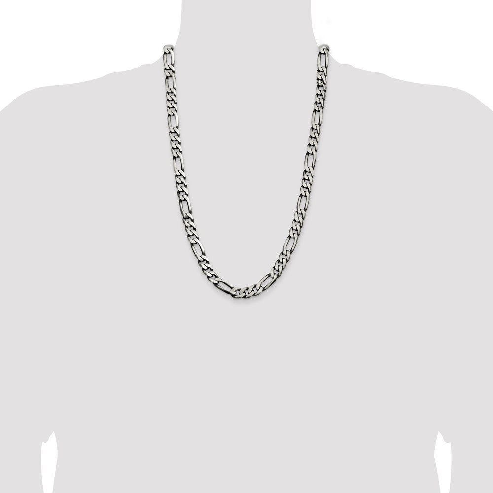 Buy Exclusive Antiqued Sterling Silver 9mm Figaro Chain - Stylish Value!