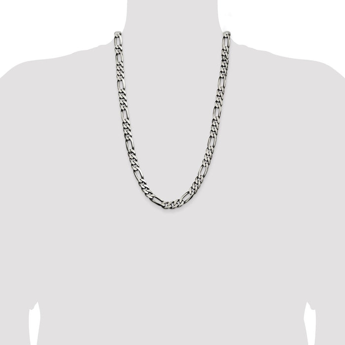 Buy Exclusive Antiqued Sterling Silver 9mm Figaro Chain - Stylish Value!-4