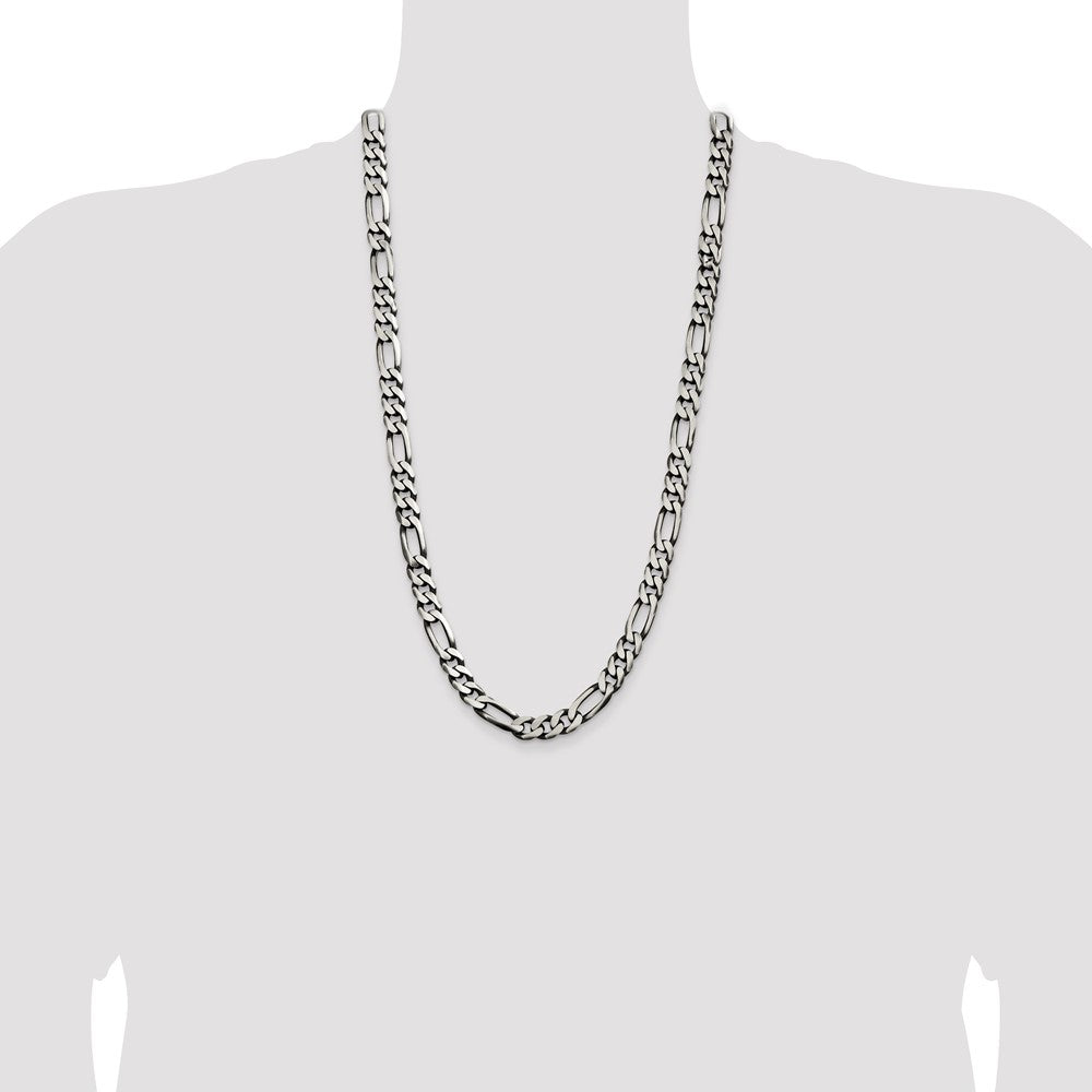 Buy Stylish Antiqued Sterling Silver 9mm Figaro Chain - Affordable Elegance