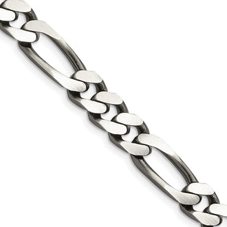 Buy Exclusive Antiqued Sterling Silver 9mm Figaro Chain - Stylish Value!