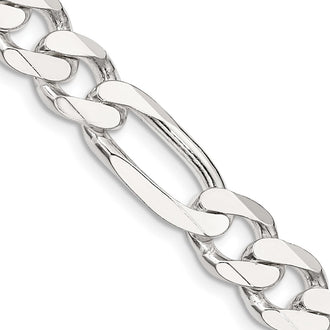 High-Quality 9mm Sterling Silver Figaro Chain - Stylish & Affordable Price!