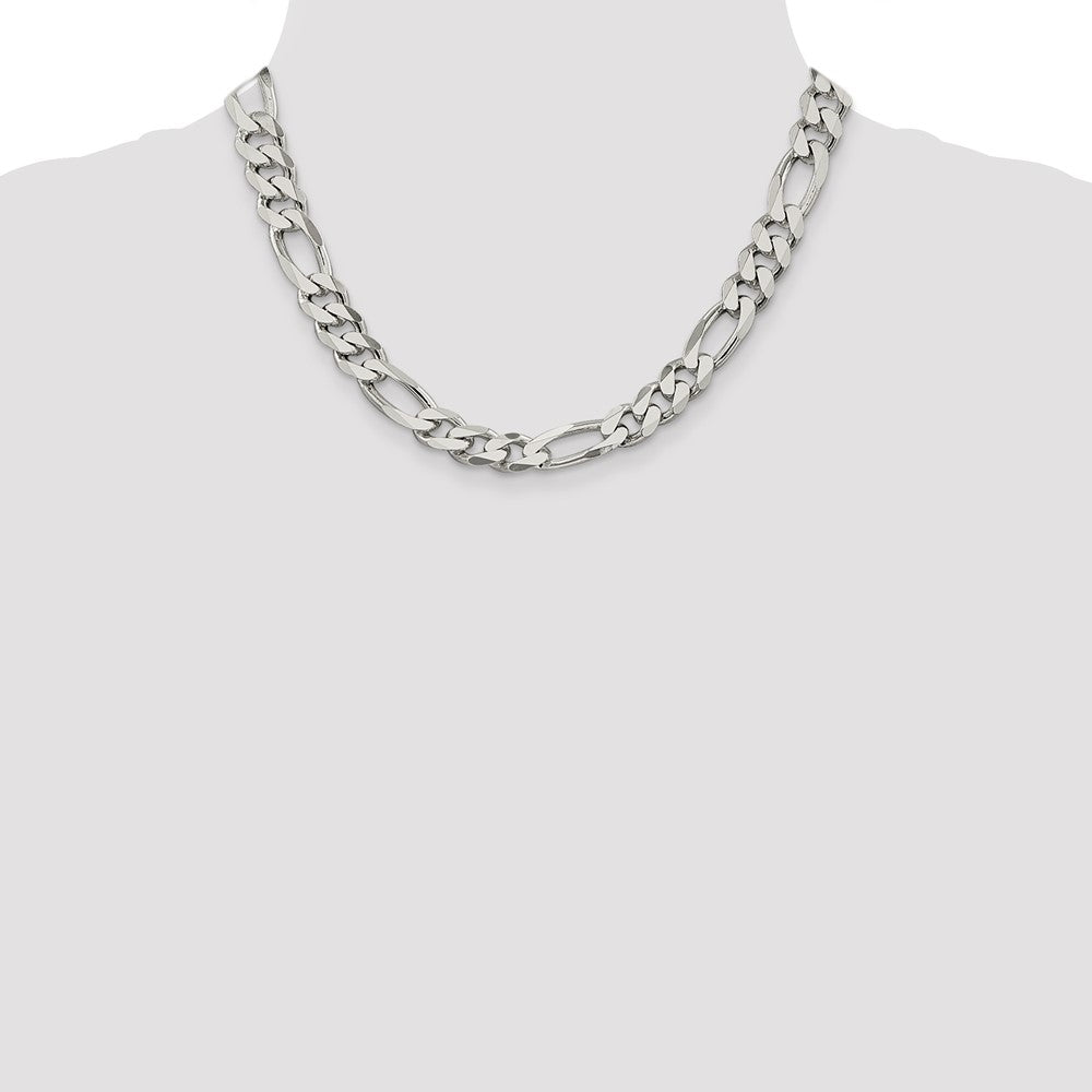 High-Quality 10.75mm Sterling Silver Figaro Chain - Stylish Value Option!