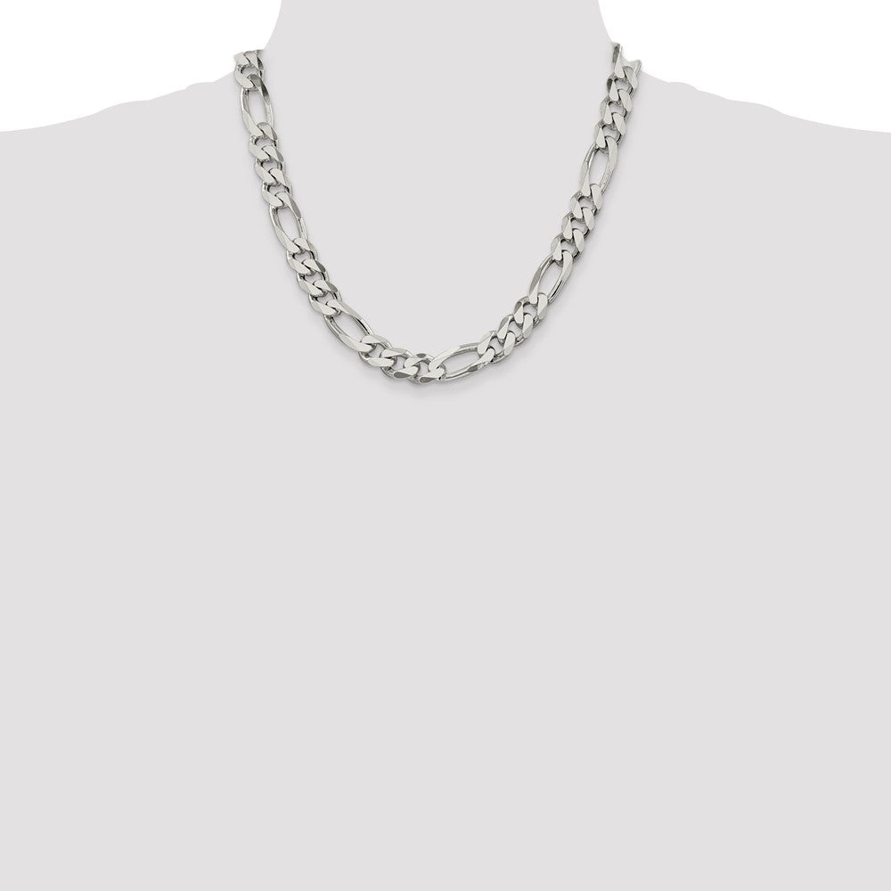High-Quality 10.75mm Sterling Silver Figaro Chain - Stylish Value Accessory