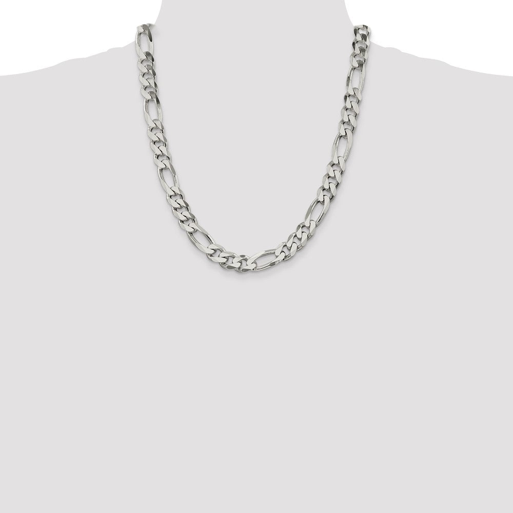 Buy 10.75mm Sterling Silver Figaro Chain - Stylish & High-Quality Value!