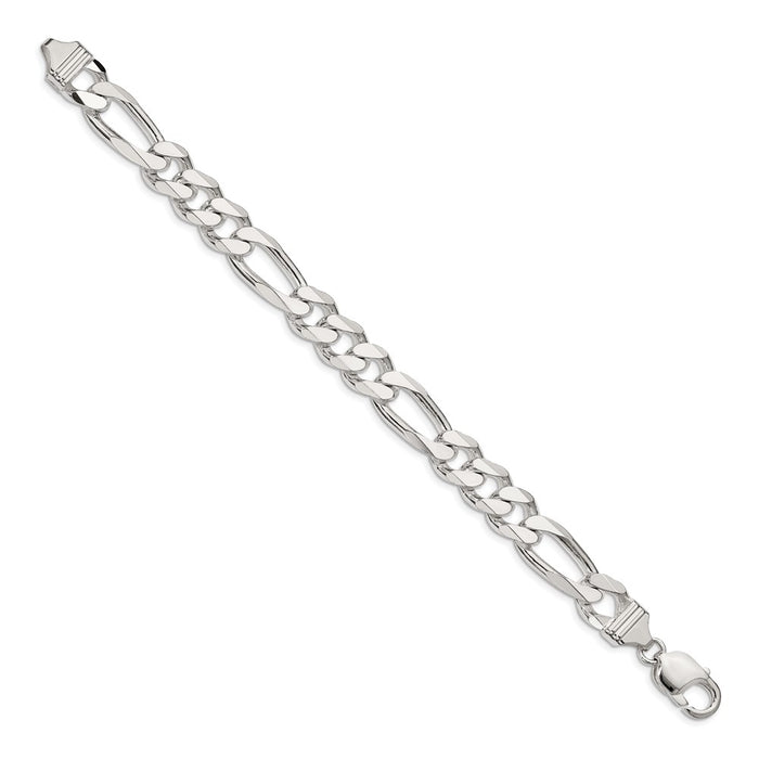 Buy 10.75mm Sterling Silver Figaro Chain - Stylish & Affordable Jewelry!-2