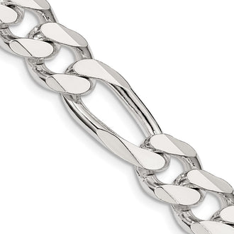 High-Quality 10.75mm Sterling Silver Figaro Chain - Stylish Value Option!