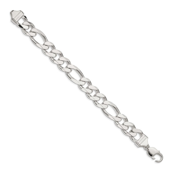 Buy Stylish 13.5mm Sterling Silver Figaro Chain - Affordable Luxury Jewelry-2