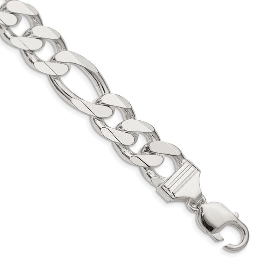 High-Quality 13.5mm Sterling Silver Figaro Chain - Stylish & Affordable!