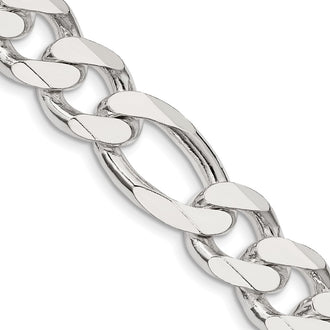 Exclusive 13.5mm Sterling Silver Figaro Chain - Stylish & Affordable Price!
