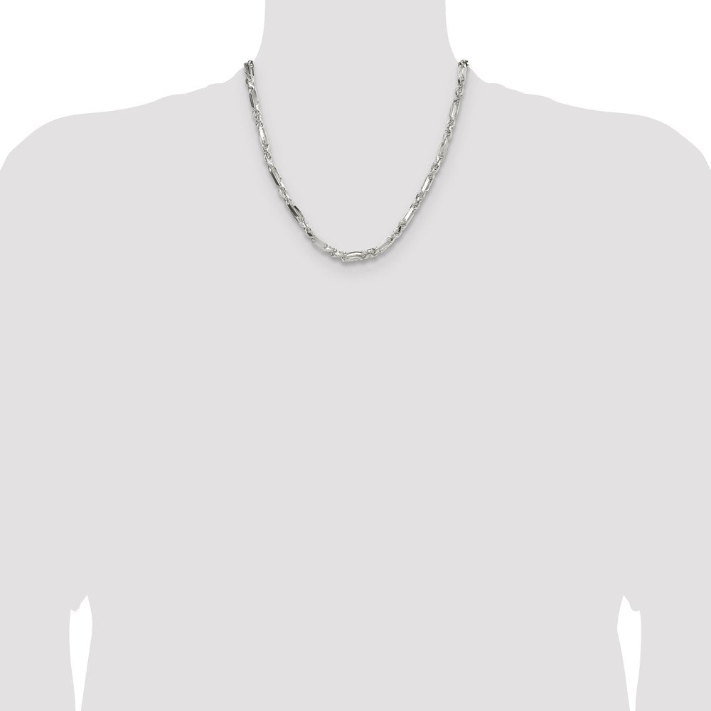 Buy Stylish 4.75mm Diamond-Cut Figaro Chain in High-Quality Sterling Silver