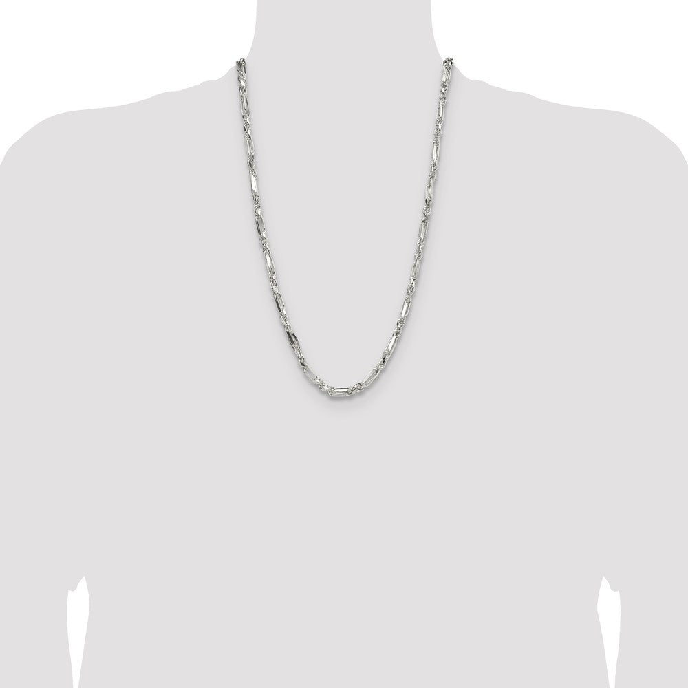 Order a Stylish 4.75mm Diamond-Cut Figaro Chain in High-Quality Sterling Silver