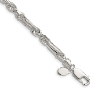 Buy Stylish 4.75mm Diamond-Cut Figaro Chain in High-Quality Sterling Silver
