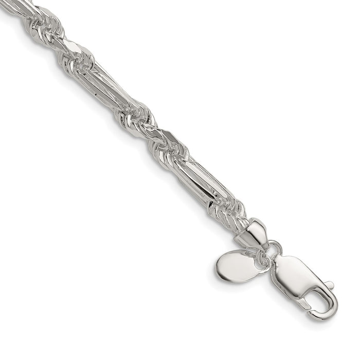 Buy Stylish 4.75mm Diamond-Cut Figaro Chain in High-Quality Sterling Silver-1