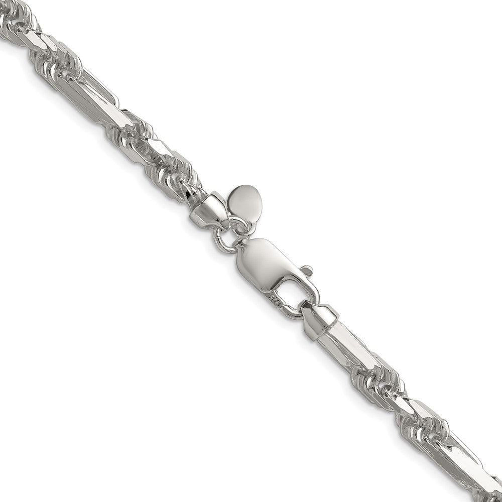 High-Quality 6mm Sterling Silver Double Curb Figaro Chain - Stylish Value!