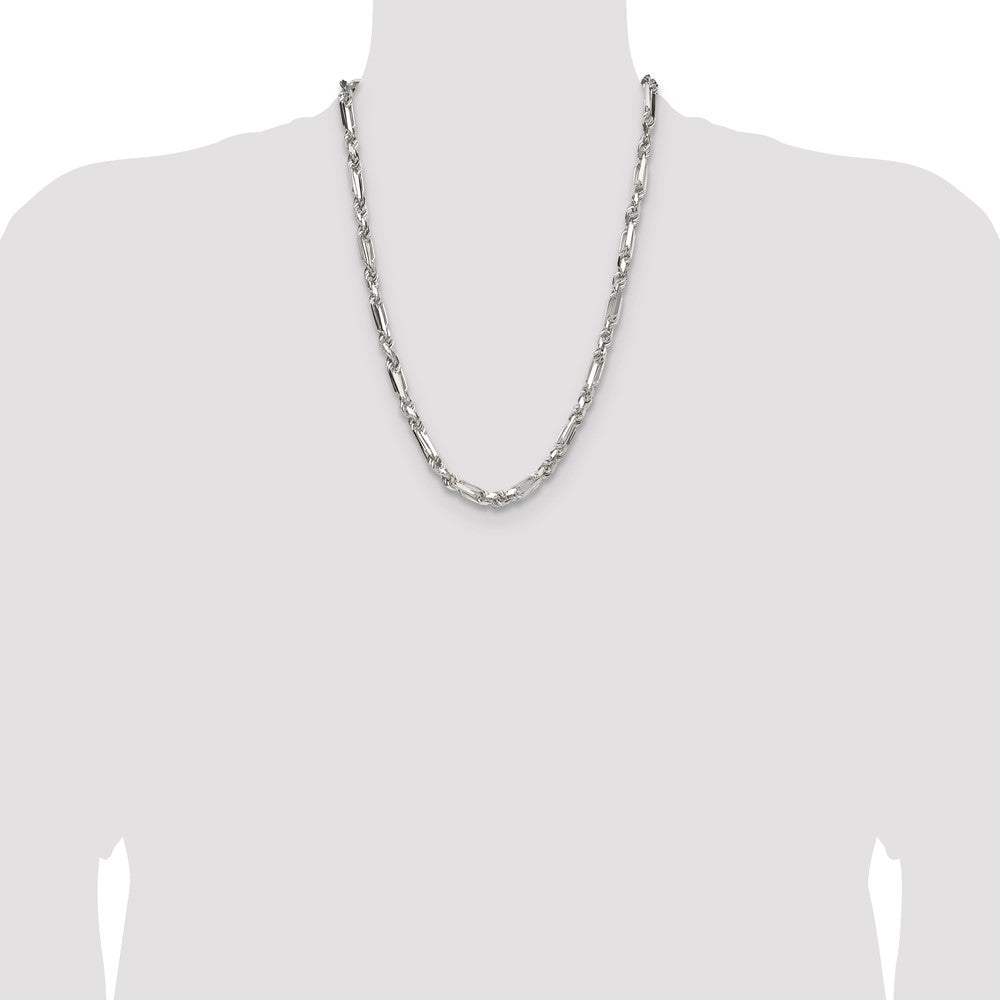 Buy Stylish Sterling Silver 6mm Double Curb Figaro Chain - Affordable Luxury!