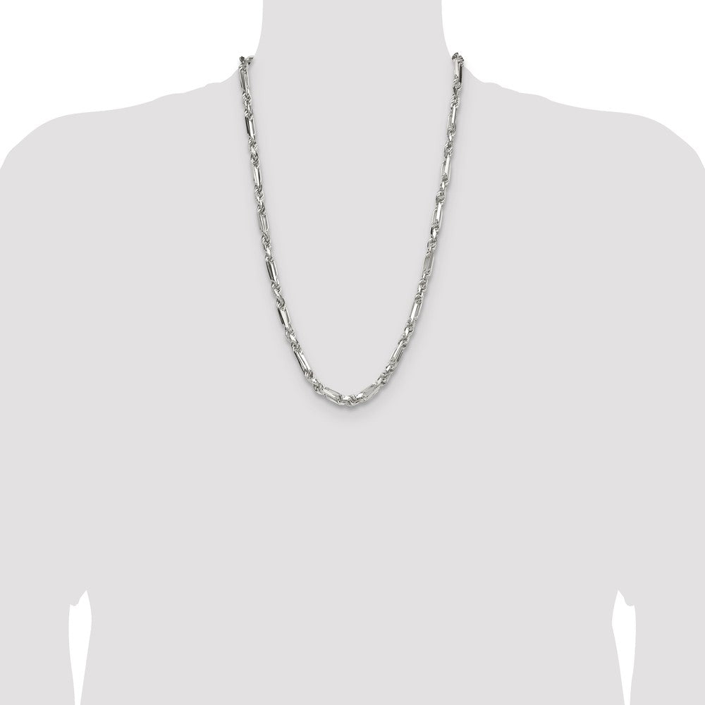 Buy Stylish 6mm Double Curb Figaro Chain in High-Quality Sterling Silver