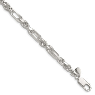 Buy Stylish 6mm Double Curved Figaro Chain in High-Quality Sterling Silver