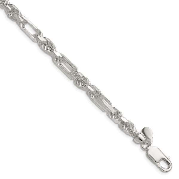 Sterling Silver 6mm Double Curb Figaro Chain - Style GR1-1030357