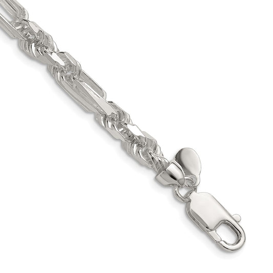 Buy Stylish 6mm Double Curb Figaro Chain in High-Quality Sterling Silver