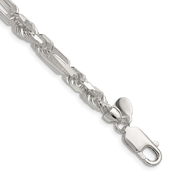 6mm Sterling Silver Double Curb Figaro Chain - Style GR1-1032865