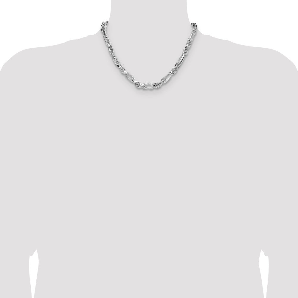 Buy Stylish Sterling Silver 7mm Double Curved Figaro Chain | Luxury Value