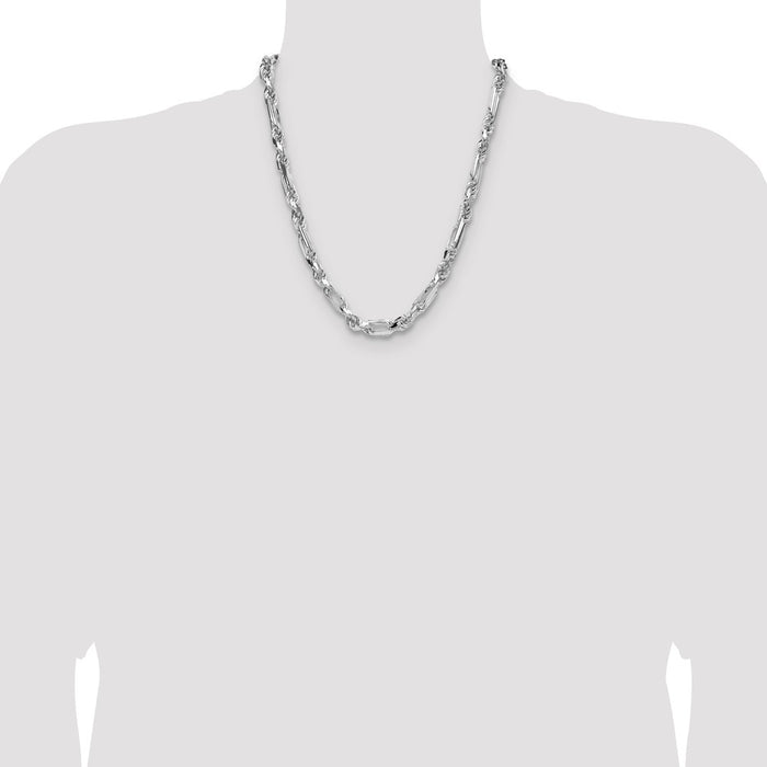 High-Quality Sterling Silver 7mm Figaro Chain - Stylish & Affordable Design-4