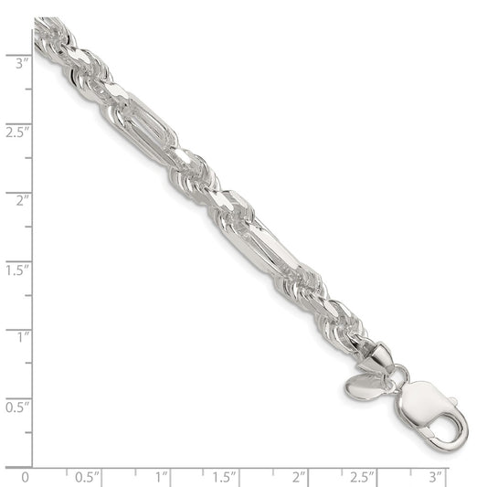 Buy Stylish 7mm Sterling Silver Double Curb Figaro Chain - Luxury Value!