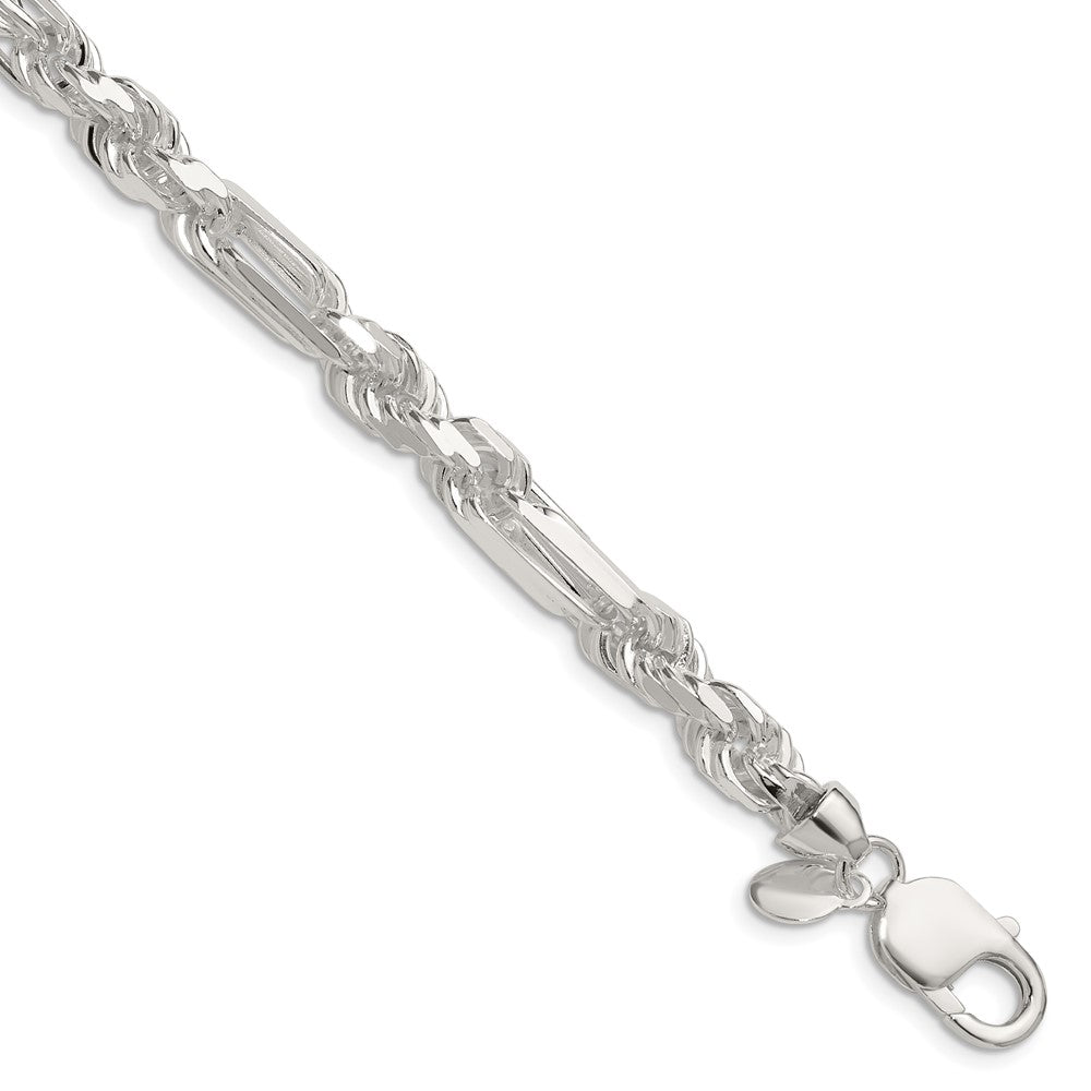 Buy Stylish 7mm Sterling Silver Double Curb Figaro Chain - Luxury Value!