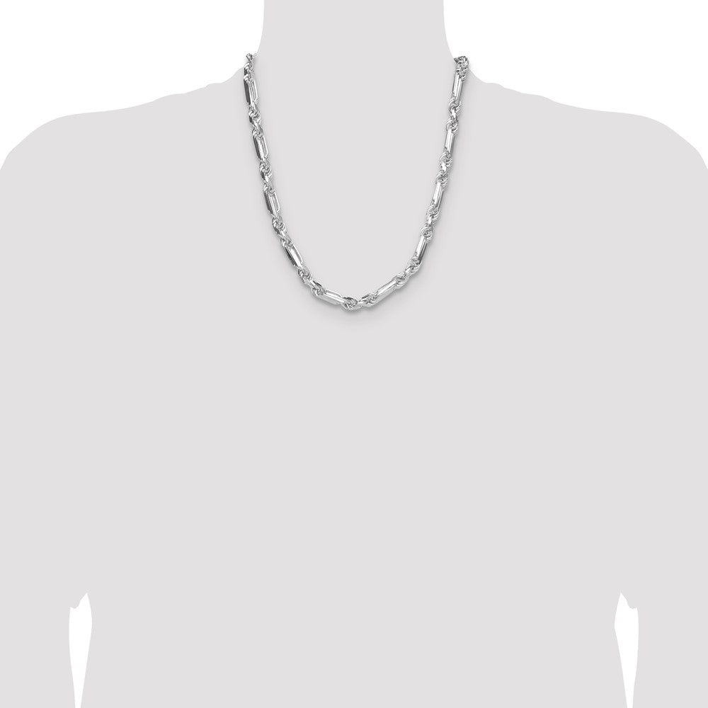 Buy Stylish 8mm Sterling Silver Double Curved Figaro Chain - Luxury Value