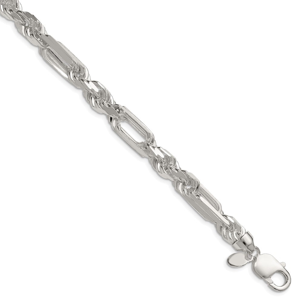 Buy Stylish 8mm Sterling Silver Double Curb Figaro Chain - Affordable Luxury!