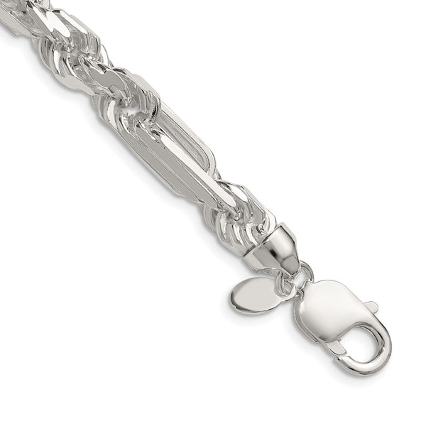 Sterling Silver 8mm Double Figaro Chain