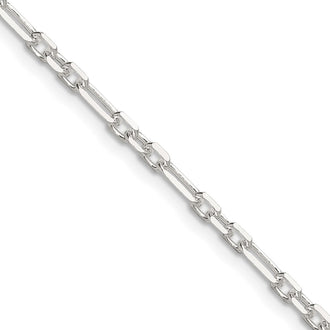 Buy Stylish Sterling Silver 3mm Double Cable Link Chain - 3 Short Links & 1 Long Link