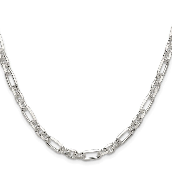 6mm Sterling Silver Double Cable Link Chain - 3 Short, 1 Long Link