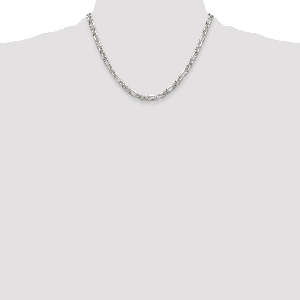 Buy Stylish 6mm Sterling Silver Double Cable Link Chain - 3 Short, 1 Long Link