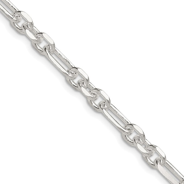 6mm Sterling Silver Double Cable Link Chain - 3 Short, 1 Long Link