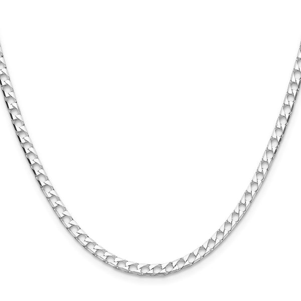 3.25mm Diamond-Cut Square Curb Chain in Sterling Silver