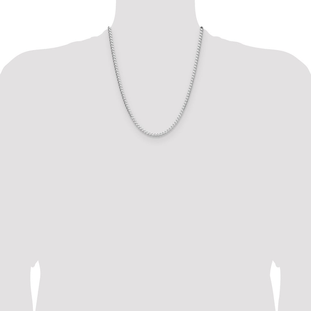 Buy Stylish 3.25mm Diamond-Cut Square Curb Chain in High-Quality Sterling Silver