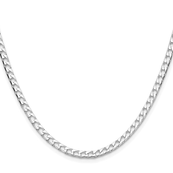 Rhodium-Plated Sterling Silver 3.25mm Double Curb Chain - Style GR1-1032565