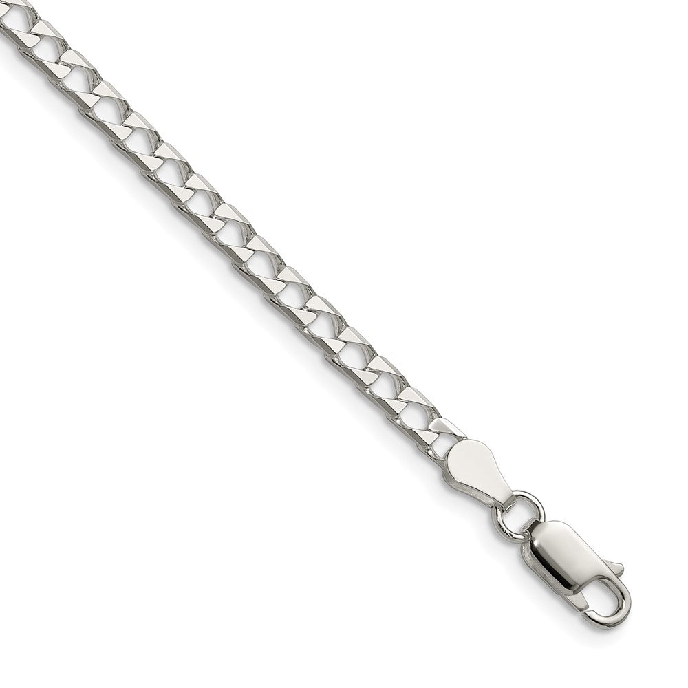 Buy High-Quality 3.25mm Diamond-Cut Square Curb Chain in Sterling Silver