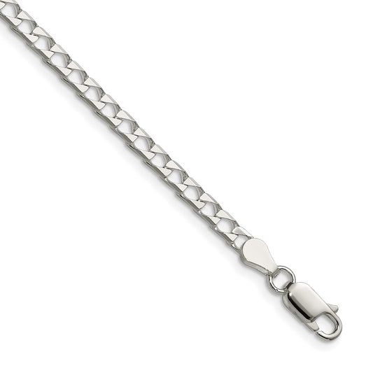 Buy High-Quality 3.25mm Diamond-Cut Square Curb Chain in Sterling Silver
