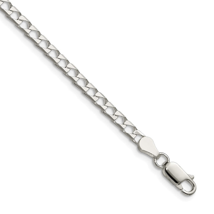 Buy High-Quality 3.25mm Diamond-Cut Square Curb Chain in Sterling Silver-1