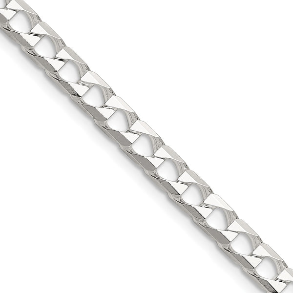 5mm Double Curb Square Chain in Sterling Silver - Style GR1-1032303