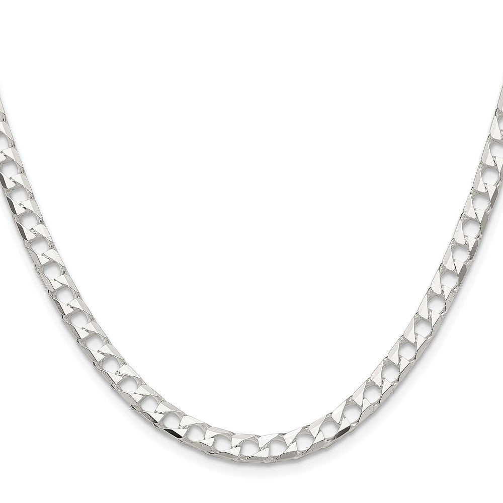 Exclusive Rhodium-Plated Sterling Silver 5mm Double Curb Chain - Stylish Value